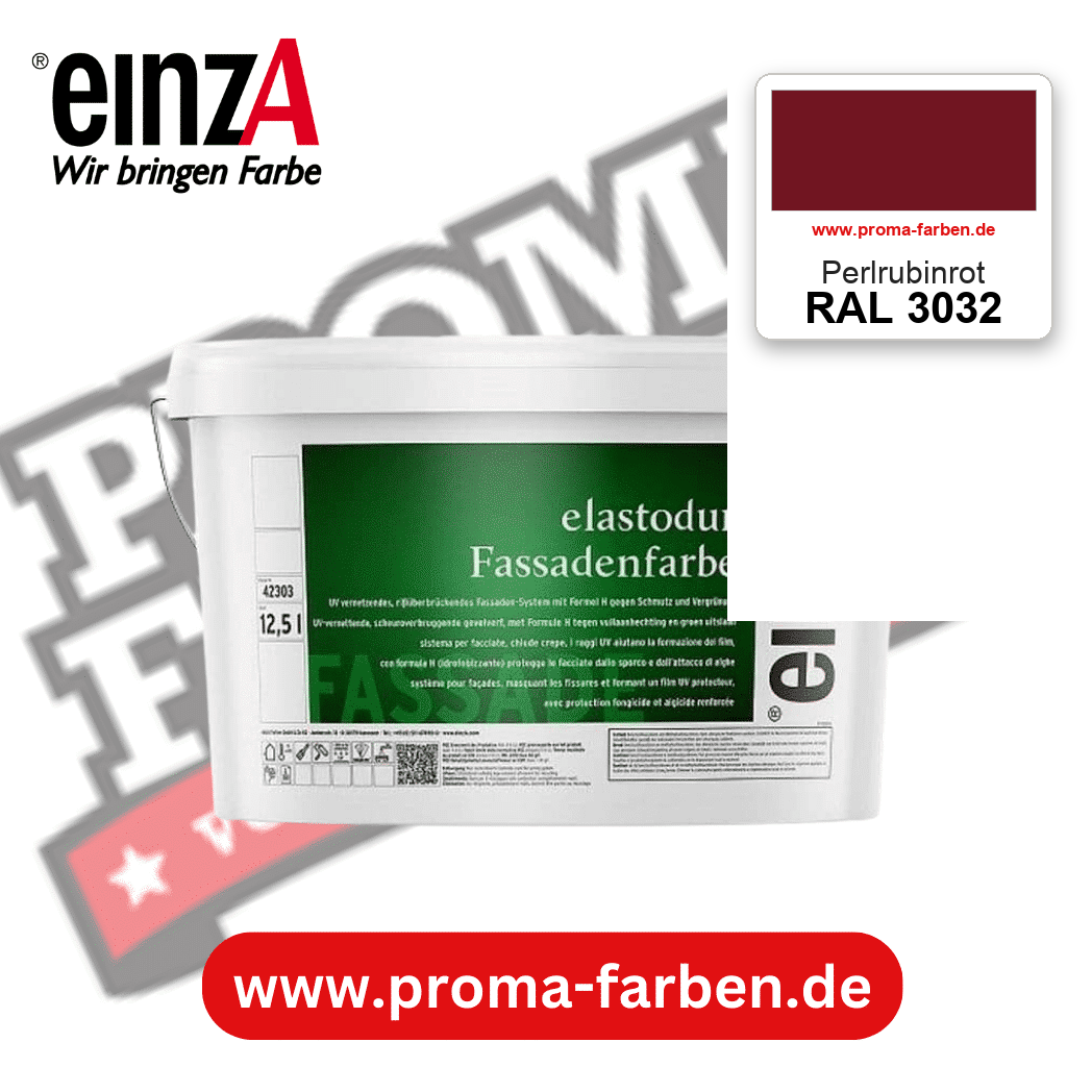 einzA elastodur Fassadenfarbe RAL 3032 Perlrubinrot – online kaufen bei Proma Farben