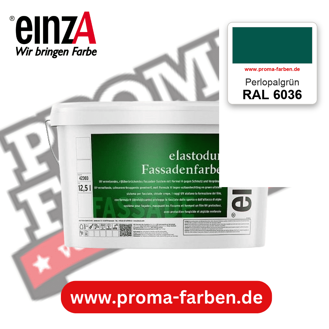 einzA elastodur Fassadenfarbe RAL 6036 Perlopalgrün – online kaufen bei Proma Farben