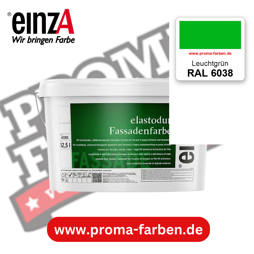 einzA elastodur Fassadenfarbe RAL 6038 Leuchtgrün – online kaufen bei Proma Farben