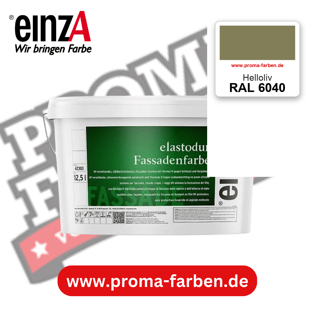 einzA elastodur Fassadenfarbe RAL 6040 Helloliv – online kaufen bei Proma Farben