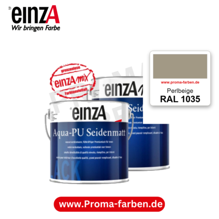 einzA Aqua-PU seidenmatt RAL 1035 Perlbeige – seidenmatter Premium-PU-Lack, online kaufen bei Proma Farben