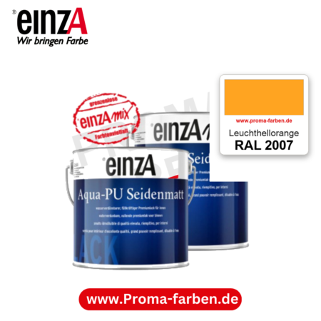 einzA Aqua-PU seidenmatt RAL 2007 Leuchthellorange – seidenmatter Premium-PU-Lack, online kaufen bei Proma Farben