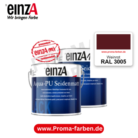 einzA Aqua-PU seidenmatt RAL 3005 Weinrot – seidenmatter Premium-PU-Lack, online kaufen bei Proma Farben
