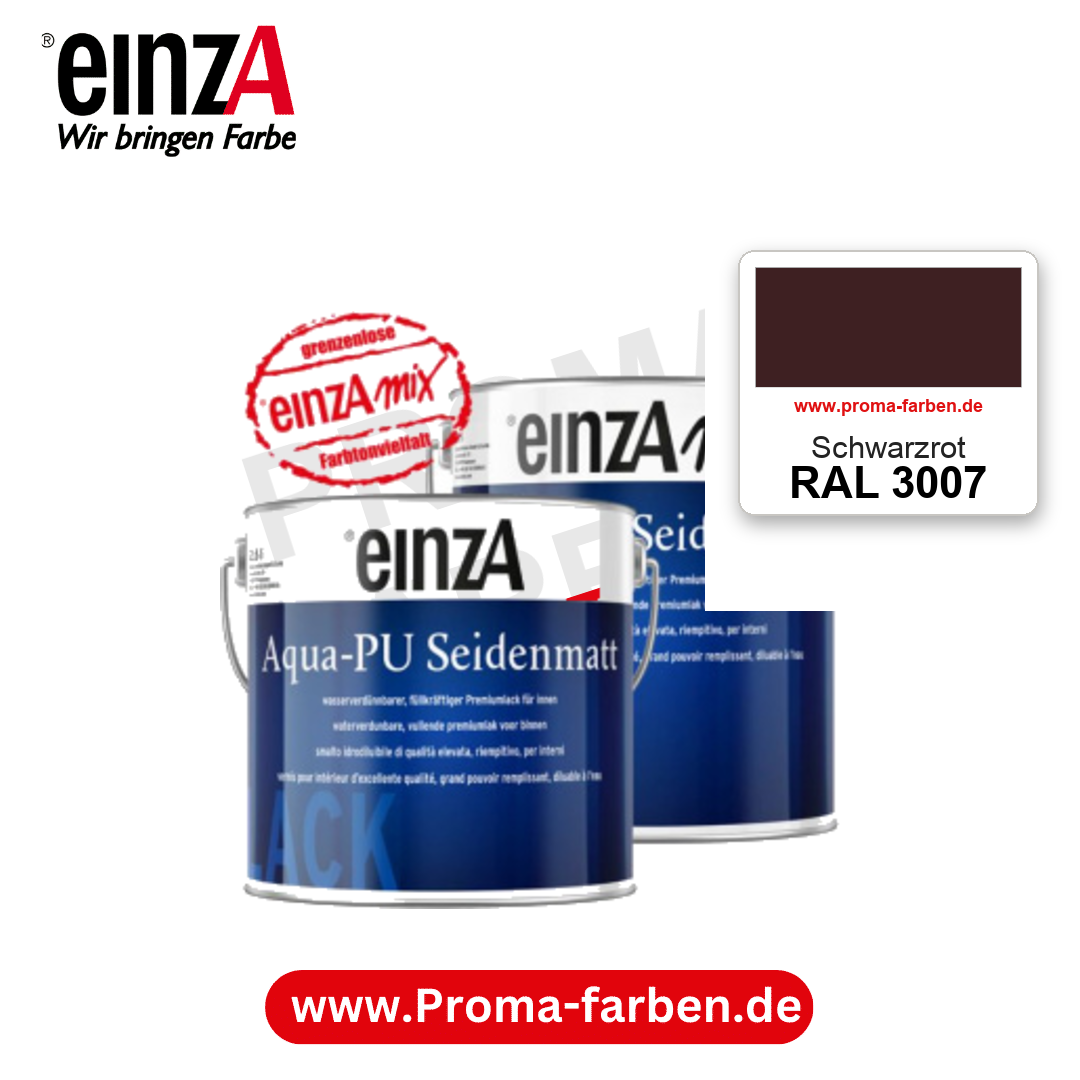 einzA Aqua-PU seidenmatt RAL 3007 Schwarzrot – seidenmatter Premium-PU-Lack, online kaufen bei Proma Farben