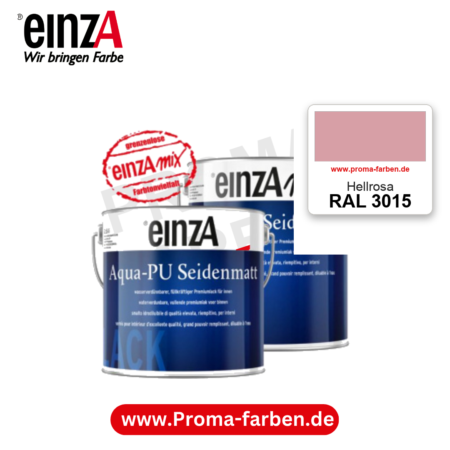 einzA Aqua-PU seidenmatt RAL 3015 Hellrosa – seidenmatter Premium-PU-Lack, online kaufen bei Proma Farben