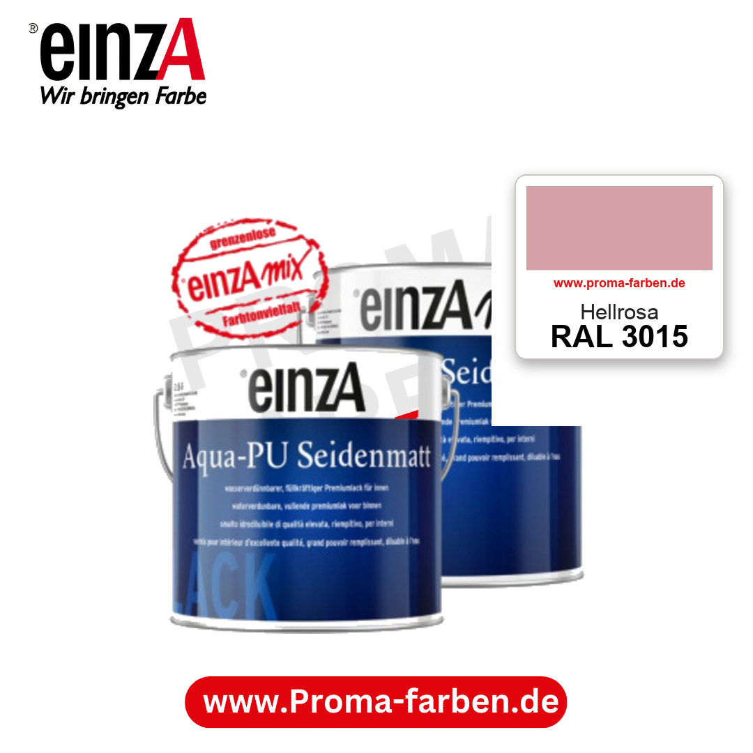 einzA Aqua-PU seidenmatt RAL 3015 Hellrosa – seidenmatter Premium-PU-Lack, online kaufen bei Proma Farben
