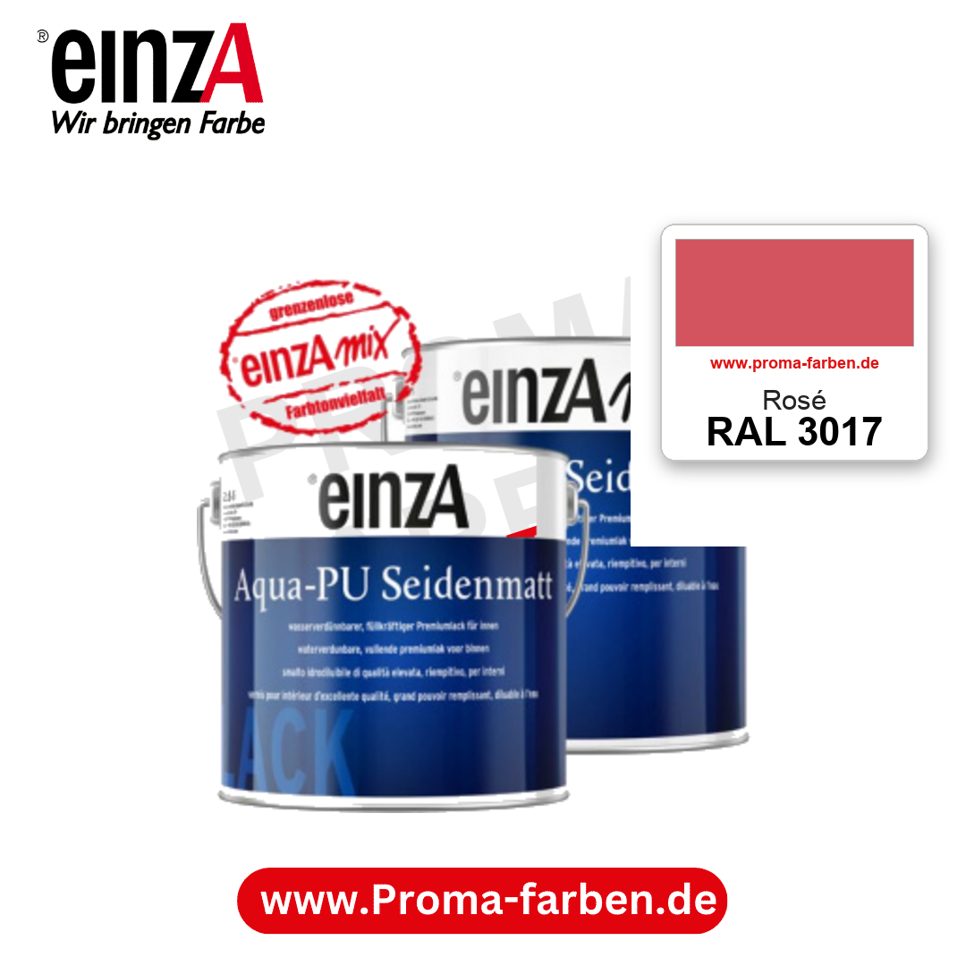 einzA Aqua-PU seidenmatt RAL 3017 Rosé – seidenmatter Premium-PU-Lack, online kaufen bei Proma Farben
