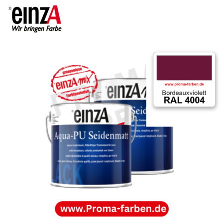 einzA Aqua-PU seidenmatt RAL 4004 Bordeauxviolett – seidenmatter Premium-PU-Lack, online kaufen bei Proma Farben