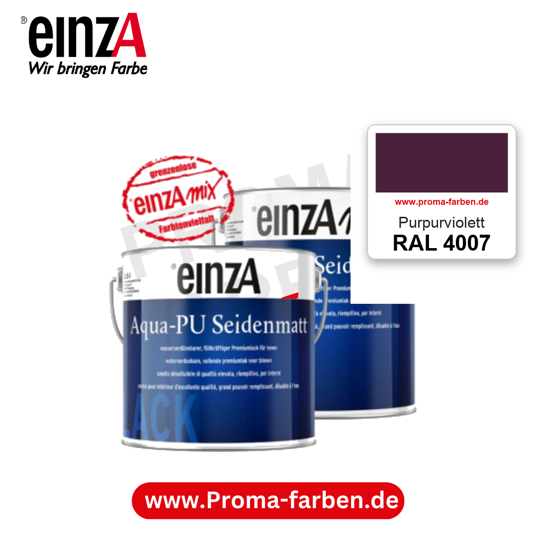 einzA Aqua-PU seidenmatt RAL 4007 Purpurviolett – seidenmatter Premium-PU-Lack, online kaufen bei Proma Farben