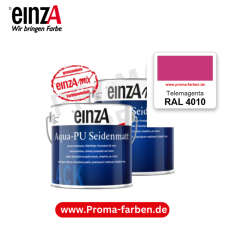 einzA Aqua-PU seidenmatt RAL 4010 Telemagenta – seidenmatter Premium-PU-Lack, online kaufen bei Proma Farben