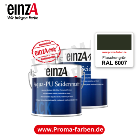 einzA Aqua-PU seidenmatt RAL 6007 Flaschengrün – seidenmatter Premium-PU-Lack, online kaufen bei Proma Farben