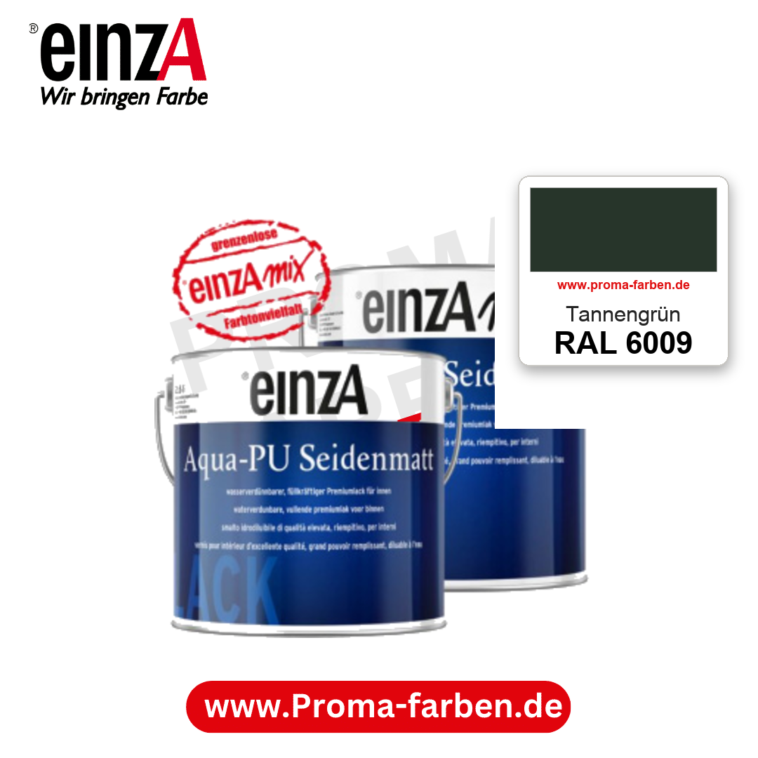 einzA Aqua-PU seidenmatt RAL 6009 Tannengrün – seidenmatter Premium-PU-Lack, online kaufen bei Proma Farben