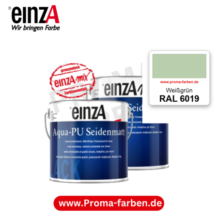 einzA Aqua-PU seidenmatt RAL 6019 Weißgrün – seidenmatter Premium-PU-Lack, online kaufen bei Proma Farben