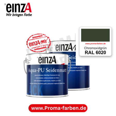 einzA Aqua-PU seidenmatt RAL 6020 Chromoxidgrün – seidenmatter Premium-PU-Lack, online kaufen bei Proma Farben