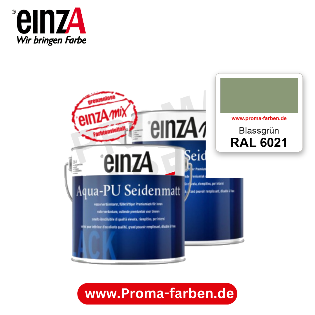 einzA Aqua-PU seidenmatt RAL 6021 Blassgrün – seidenmatter Premium-PU-Lack, online kaufen bei Proma Farben