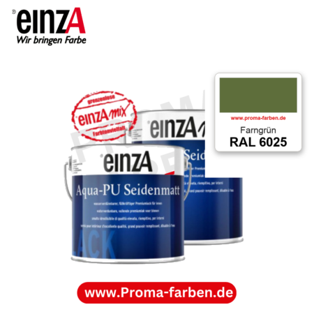 einzA Aqua-PU seidenmatt RAL 6025 Farngrün – seidenmatter Premium-PU-Lack, online kaufen bei Proma Farben