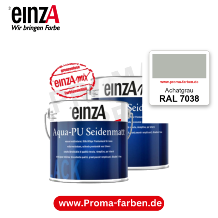 einzA Aqua-PU seidenmatt RAL 7038 Achatgrau – seidenmatter Premium-PU-Lack, online kaufen bei Proma Farben
