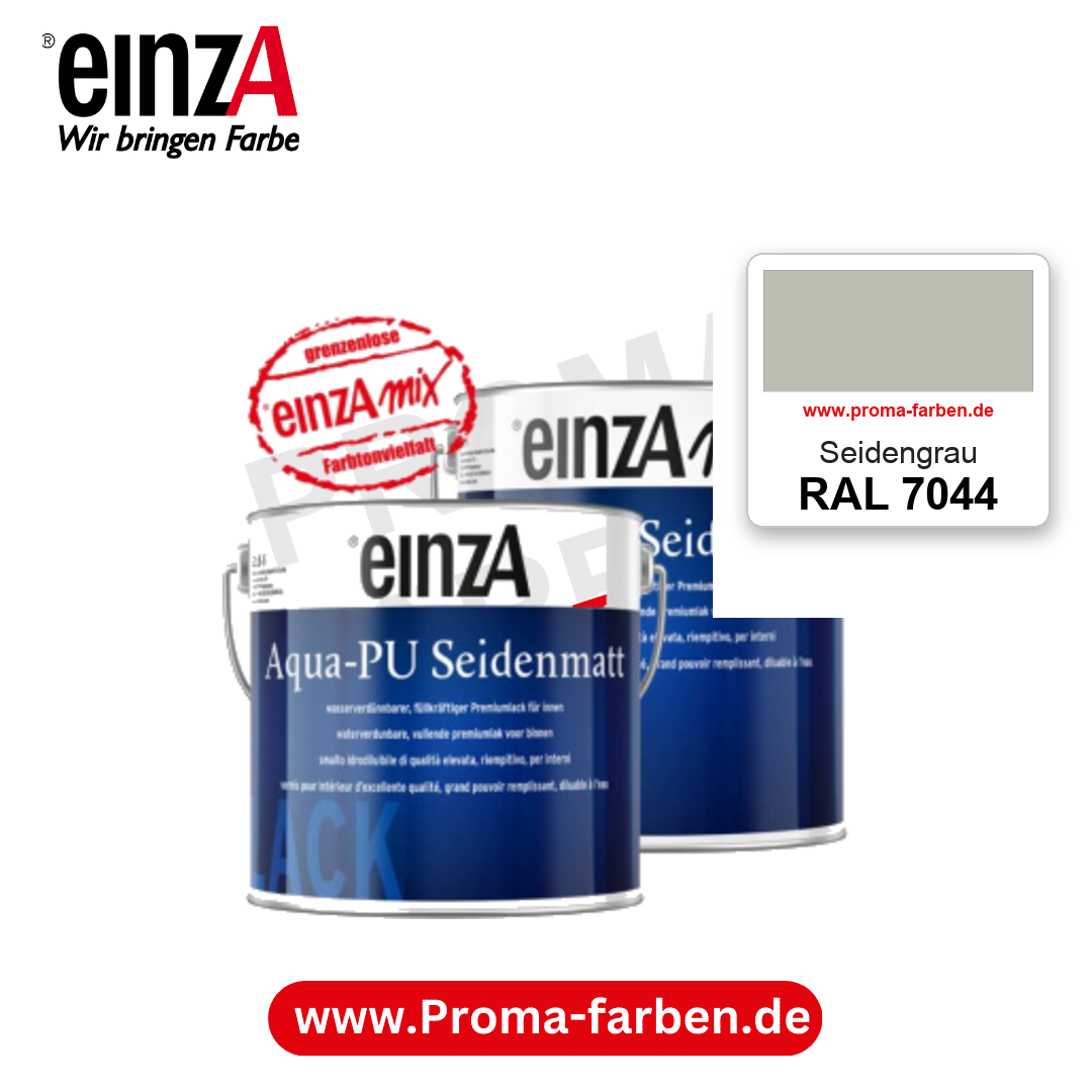 einzA Aqua-PU seidenmatt RAL 7044 Seidengrau – seidenmatter Premium-PU-Lack, online kaufen bei Proma Farben