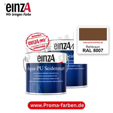 einzA Aqua-PU seidenmatt RAL 8007 Rehbraun – seidenmatter Premium-PU-Lack, online kaufen bei Proma Farben