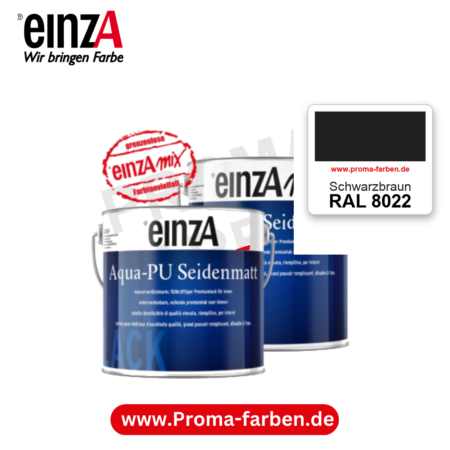 einzA Aqua-PU seidenmatt RAL 8022 Schwarzbraun – seidenmatter Premium-PU-Lack, online kaufen bei Proma Farben