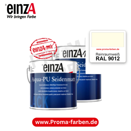einzA Aqua-PU seidenmatt RAL 9012 Reinraumweiß – seidenmatter Premium-PU-Lack, online kaufen bei Proma Farben