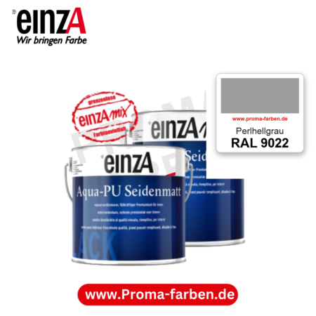 einzA Aqua-PU seidenmatt RAL 9022 Perlhellgrau – seidenmatter Premium-PU-Lack, online kaufen bei Proma Farben