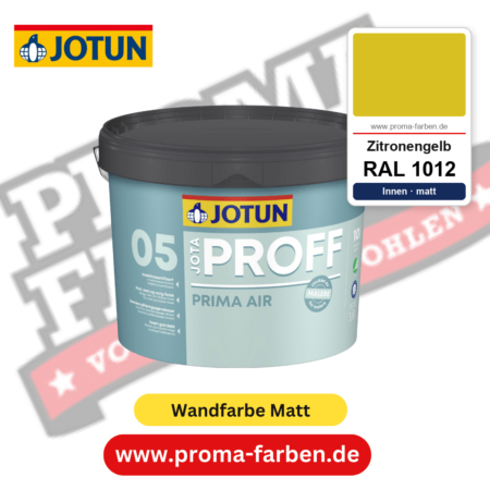 Jotaproff Prima Air 05 RAL 1012 Zitronengelb – deckende matte Innenraumfarbe von Jotun, online kaufen bei Proma Farben
