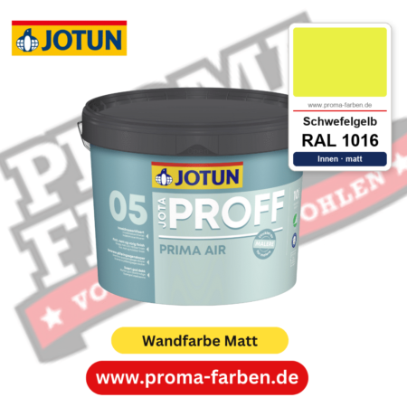 Jotaproff Prima Air 05 RAL 1016 Schwefelgelb – deckende matte Innenraumfarbe von Jotun, online kaufen bei Proma Farben