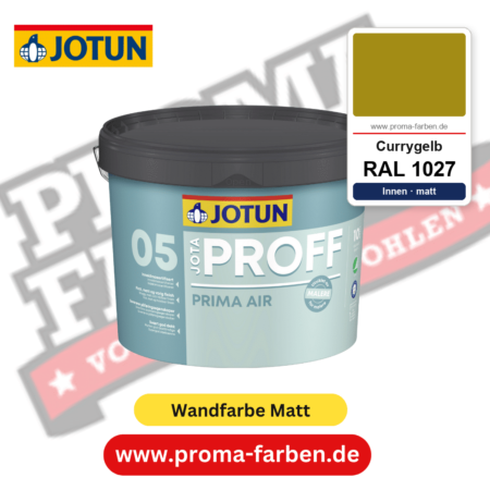 Jotaproff Prima Air 05 RAL 1027 Currygelb – deckende matte Innenraumfarbe von Jotun, online kaufen bei Proma Farben