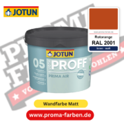 Jotaproff Prima Air 05 RAL 2001 Rotorange – deckende matte Innenraumfarbe von Jotun, online kaufen bei Proma Farben