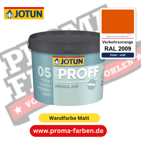 Jotaproff Prima Air 05 RAL 2009 Verkehrsorange – deckende matte Innenraumfarbe von Jotun, online kaufen bei Proma Farben