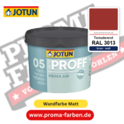 Jotaproff Prima Air 05 RAL 3013 Tomatenrot – deckende matte Innenraumfarbe von Jotun, online kaufen bei Proma Farben