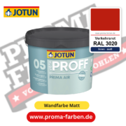 Jotaproff Prima Air 05 RAL 3020 Verkehrsrot – deckende matte Innenraumfarbe von Jotun, online kaufen bei Proma Farben