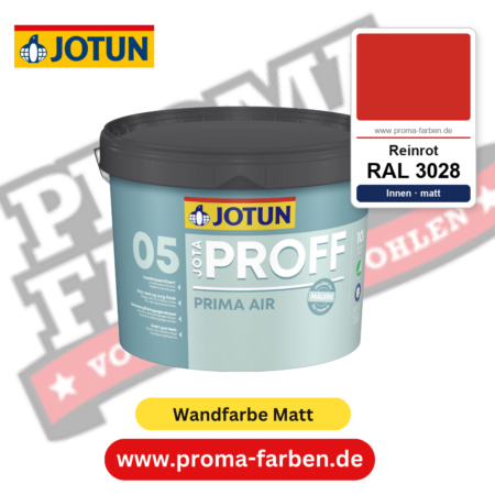 Jotaproff Prima Air 05 RAL 3028 Reinrot – deckende matte Innenraumfarbe von Jotun, online kaufen bei Proma Farben