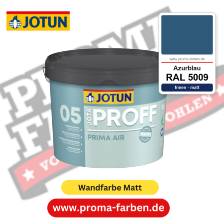 Jotaproff Prima Air 05 RAL 5009 Azurblau – deckende matte Innenraumfarbe von Jotun, online kaufen bei Proma Farben