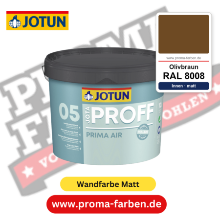 Jotaproff Prima Air 05 RAL 8008 Olivbraun – deckende matte Innenraumfarbe von Jotun, online kaufen bei Proma Farben