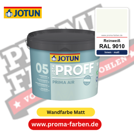 Jotaproff Prima Air 05 RAL 9010 Reinweiß – deckende matte Innenraumfarbe von Jotun, online kaufen bei Proma Farben