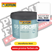 Jotaproff Prima Air 05 RAL 9020 Seidenmatt–Weiß – deckende matte Innenraumfarbe von Jotun, online kaufen bei Proma Farben