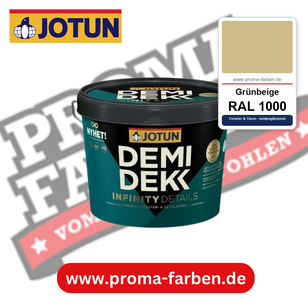 Jotun Demidekk Infinity Details RAL 1000 Grünbeige – deckende Fenster- und Türenfarbe von Jotun, online kaufen bei Proma Farben