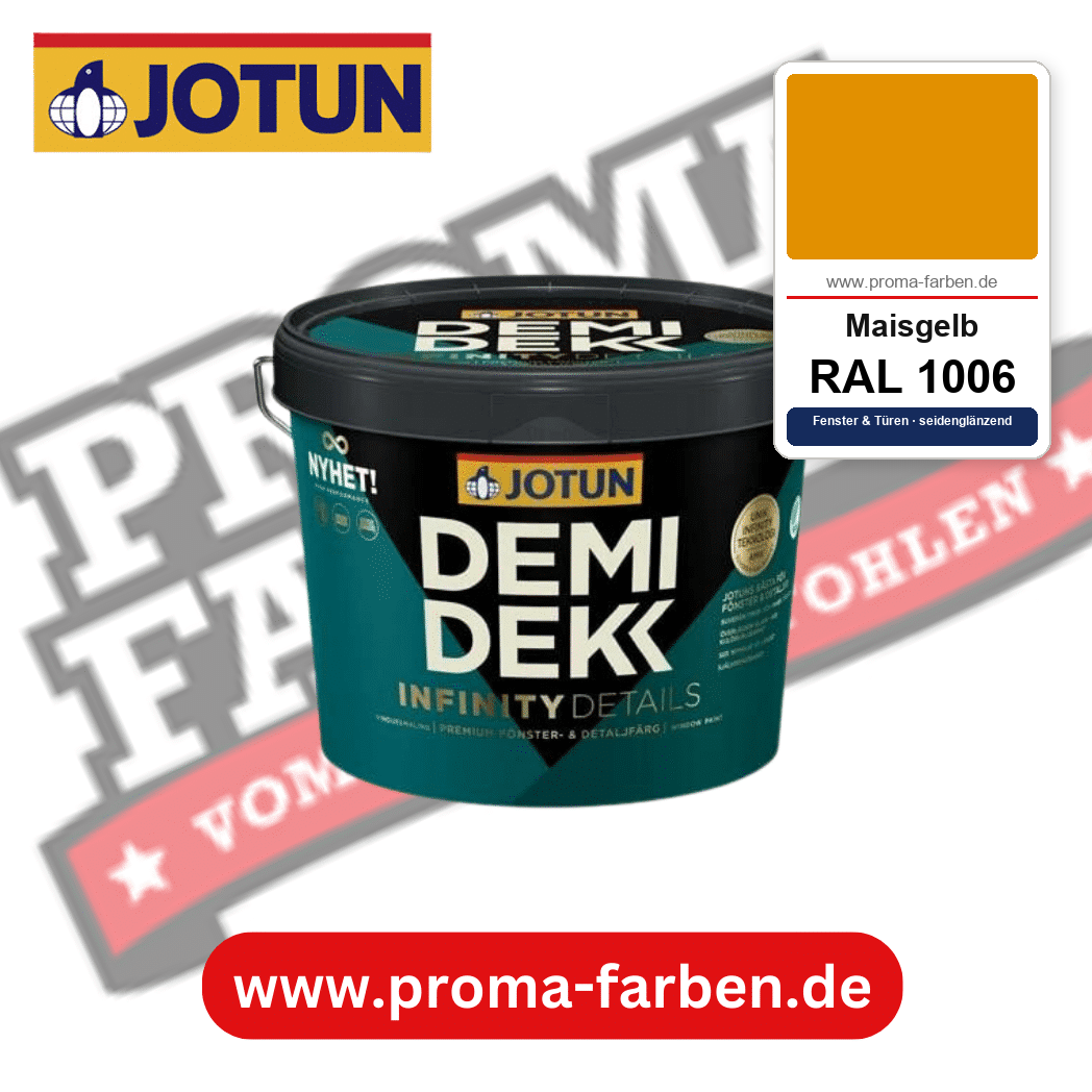 Jotun Demidekk Infinity Details RAL 1006 Maisgelb – deckende Fenster- und Türenfarbe von Jotun, online kaufen bei Proma Farben