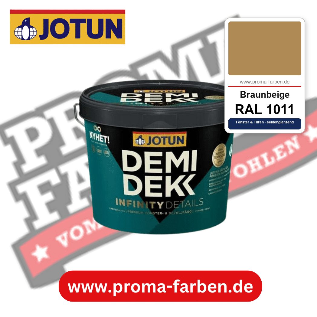 Jotun Demidekk Infinity Details RAL 1011 Braunbeige – deckende Fenster- und Türenfarbe von Jotun, online kaufen bei Proma Farben