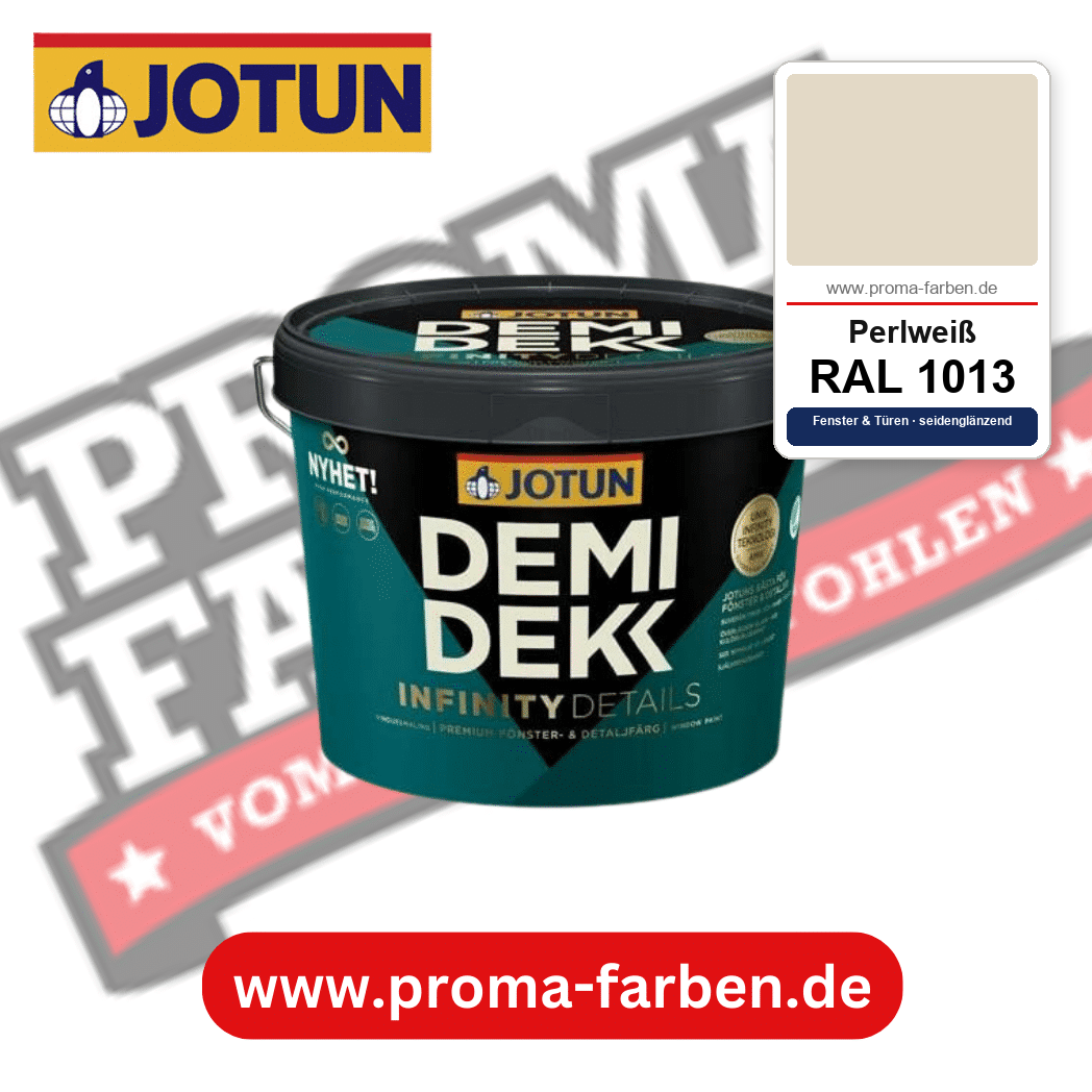Jotun Demidekk Infinity Details RAL 1013 Perlweiß – deckende Fenster- und Türenfarbe von Jotun, online kaufen bei Proma Farben