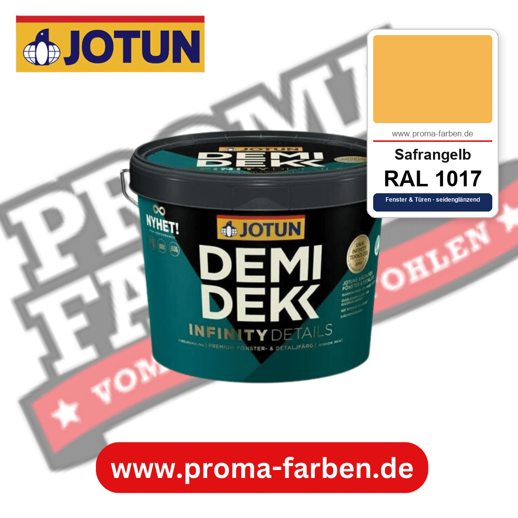 Jotun Demidekk Infinity Details RAL 1017 Safrangelb – deckende Fenster- und Türenfarbe von Jotun, online kaufen bei Proma Farben