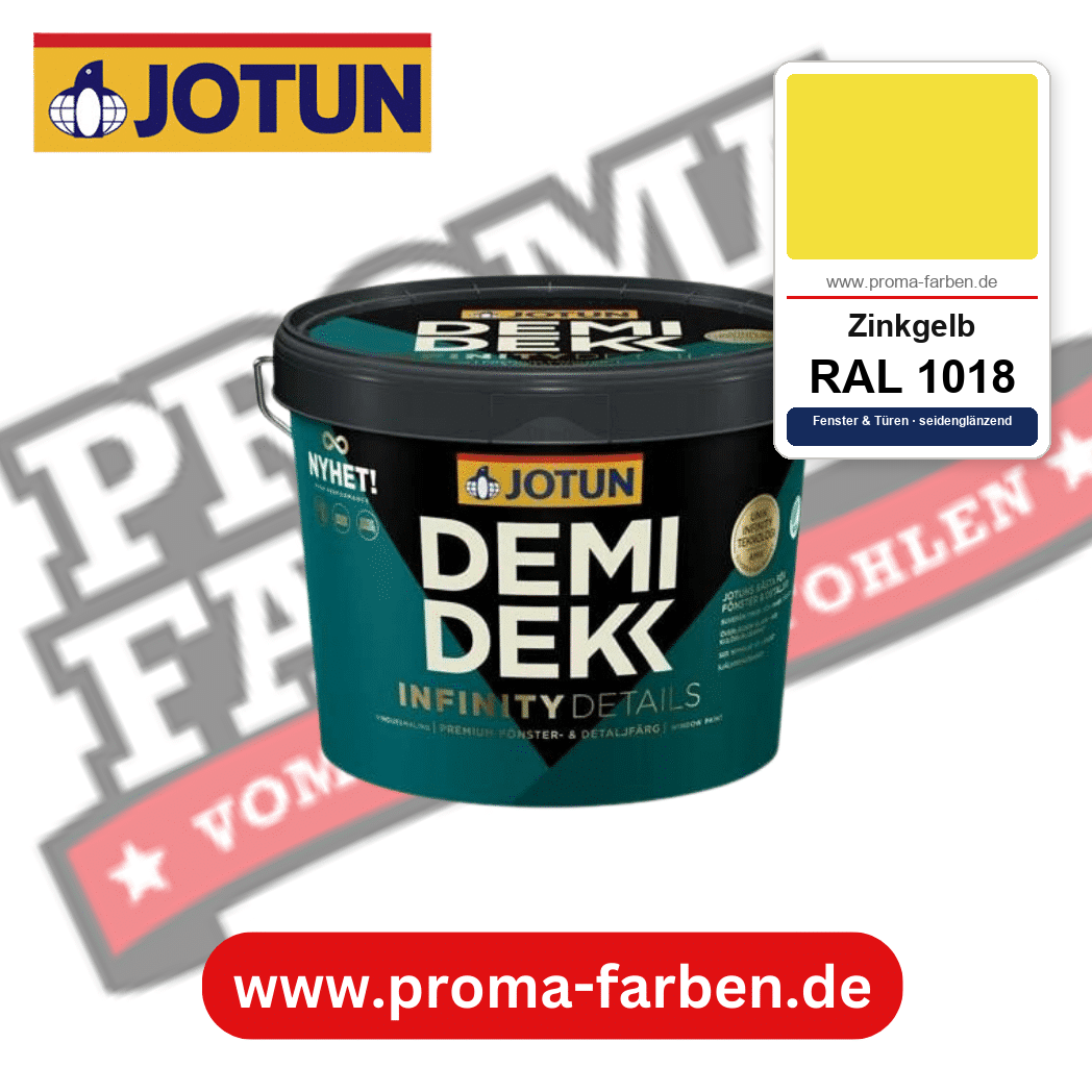 Jotun Demidekk Infinity Details RAL 1018 Zinkgelb – deckende Fenster- und Türenfarbe von Jotun, online kaufen bei Proma Farben