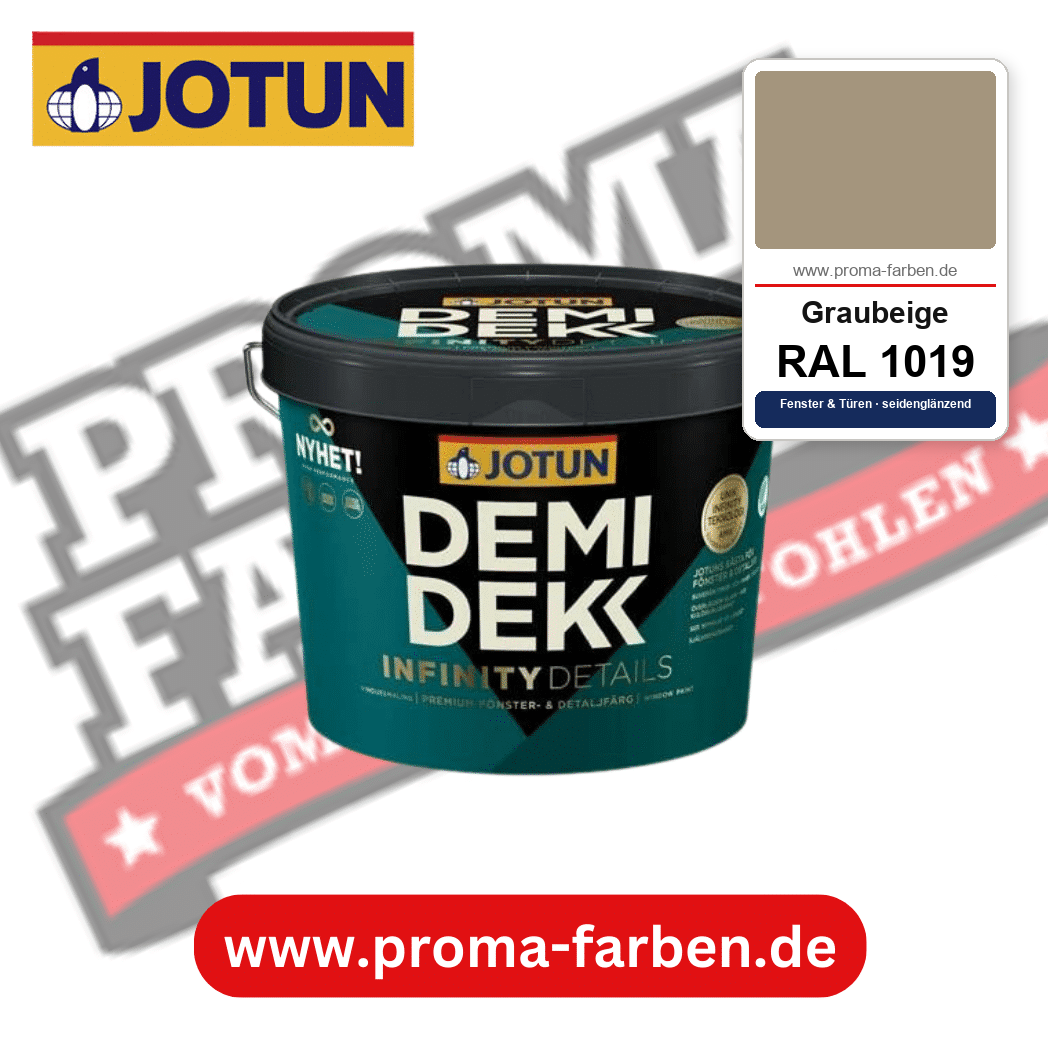 Jotun Demidekk Infinity Details RAL 1019 Graubeige – deckende Fenster- und Türenfarbe von Jotun, online kaufen bei Proma Farben