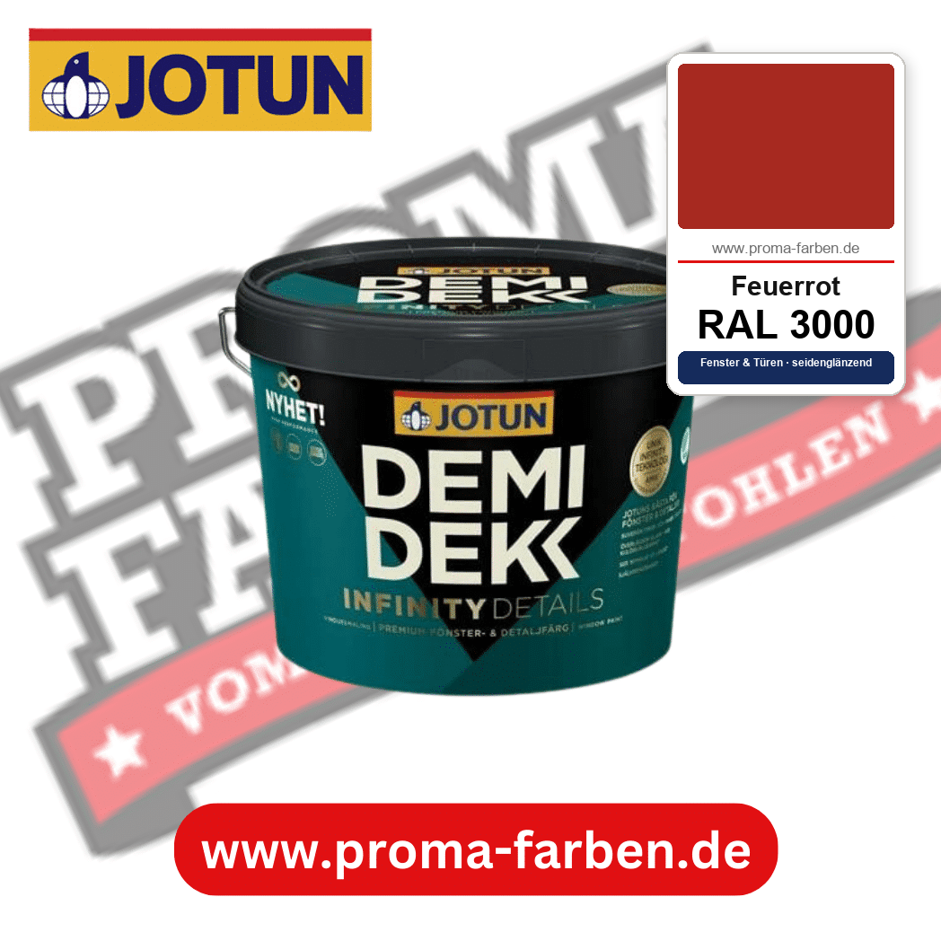Jotun Demidekk Infinity Details RAL 3000 Feuerrot – deckende Fenster- und Türenfarbe von Jotun, online kaufen bei Proma Farben
