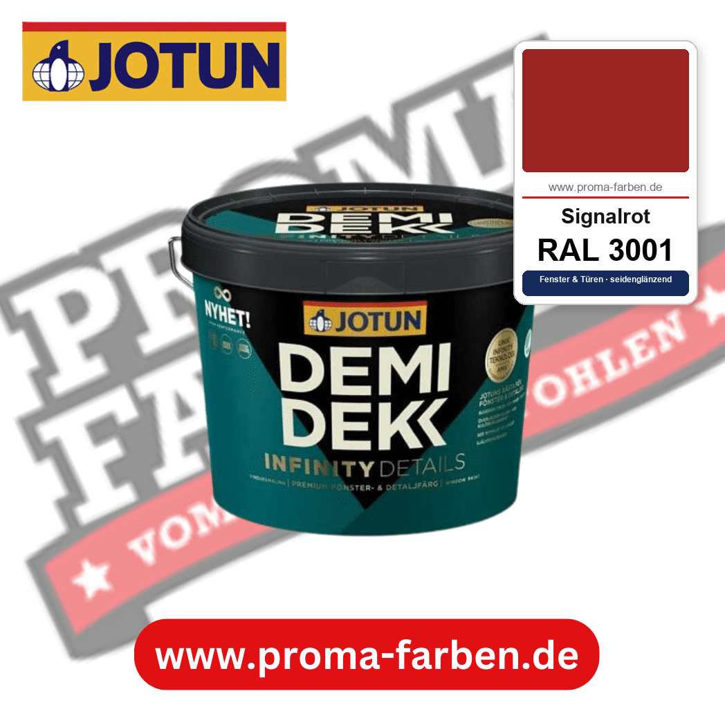 Jotun Demidekk Infinity Details RAL 3001 Signalrot – deckende Fenster- und Türenfarbe von Jotun, online kaufen bei Proma Farben