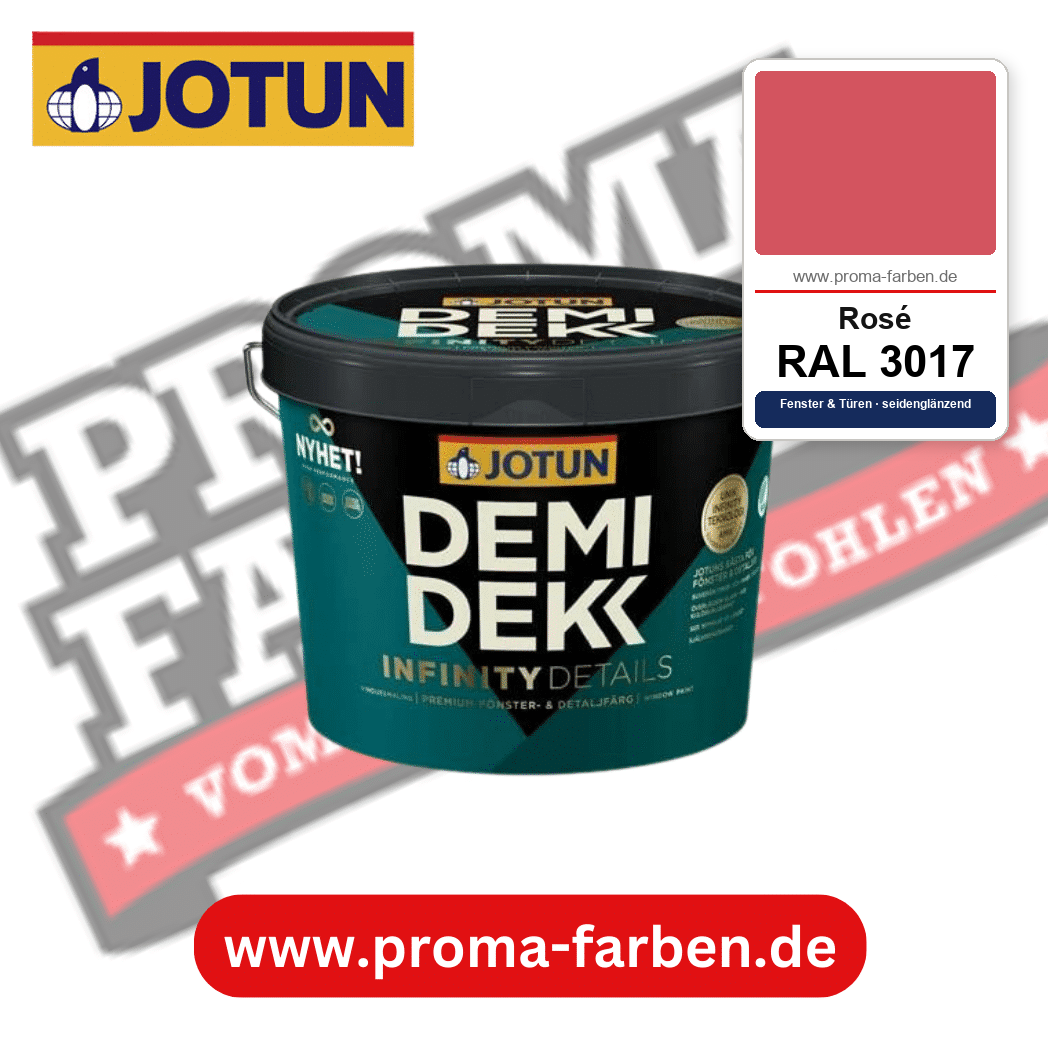 Jotun Demidekk Infinity Details RAL 3017 Rosé – deckende Fenster- und Türenfarbe von Jotun, online kaufen bei Proma Farben