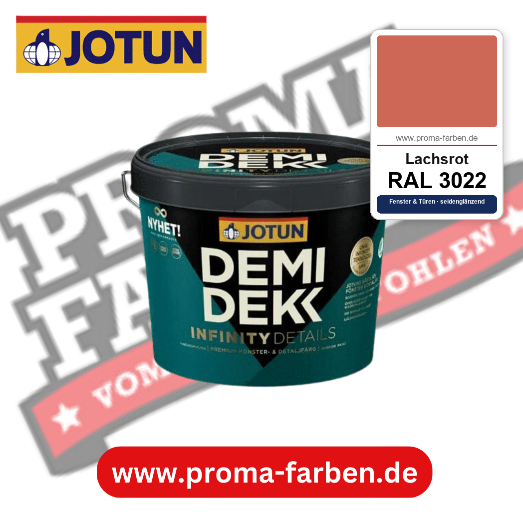 Jotun Demidekk Infinity Details RAL 3022 Lachsrot – deckende Fenster- und Türenfarbe von Jotun, online kaufen bei Proma Farben