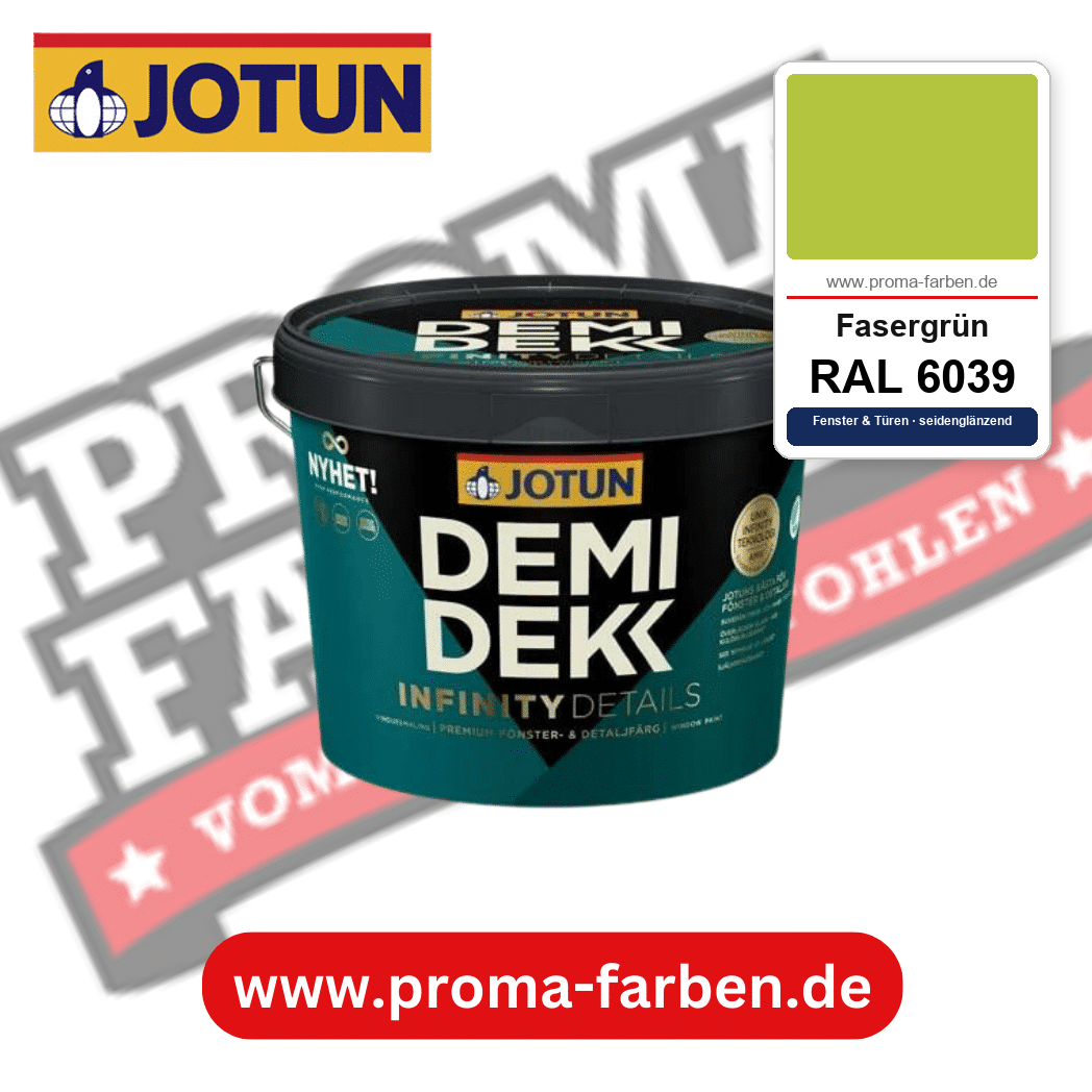 Jotun Demidekk Infinity Details RAL 6039 Fasergrün – deckende Fenster- und Türenfarbe von Jotun, online kaufen bei Proma Farben
